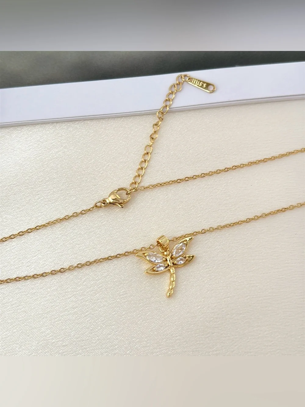 CZ Dragonfly Pendant Necklace for Women